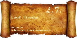 Lauf Tivadar névjegykártya